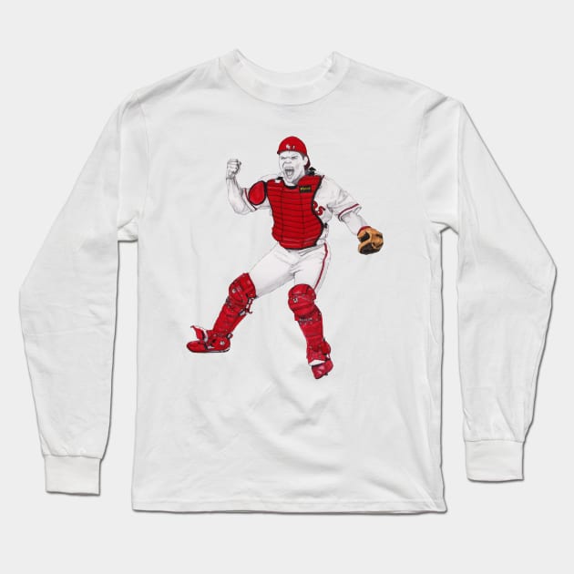 Iván "Pudge" Rodríguez Long Sleeve T-Shirt by paulnelsonesch